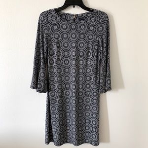 Tommy Hilfiger navy and white 3/4 bell sleeve dress